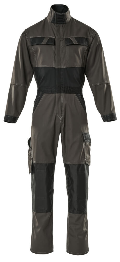 MASCOT® Wallan – Mono con bolsillos para rodilleras - antracita oscuro/negro
