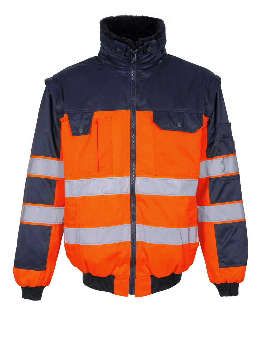 MASCOT® Livigno – Chaqueta de piloto - naranja de alta vis./azul marino
