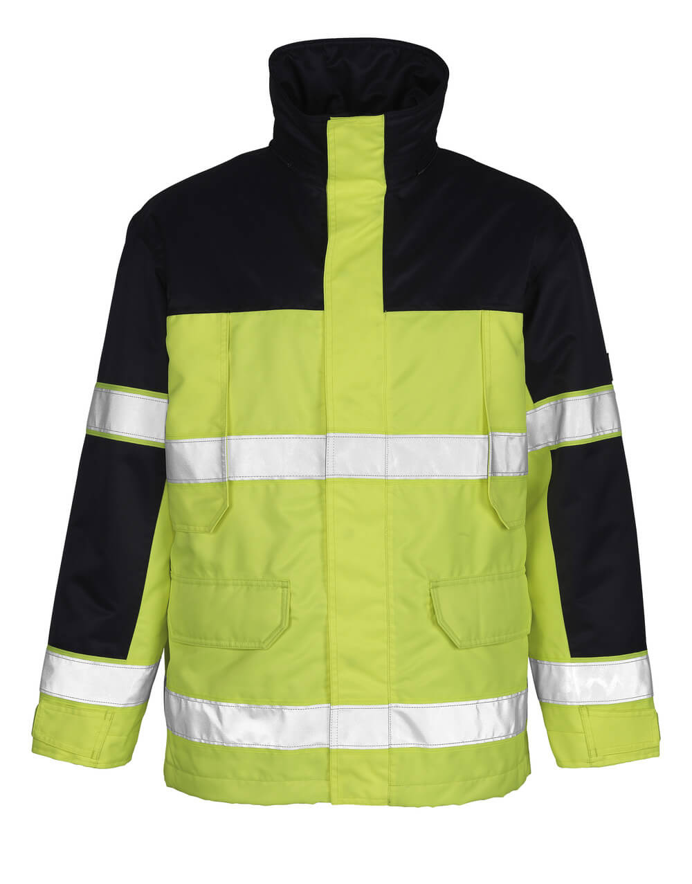 MASCOT® Savona – Chaqueta parka - amarillo de alta vis./azul marino