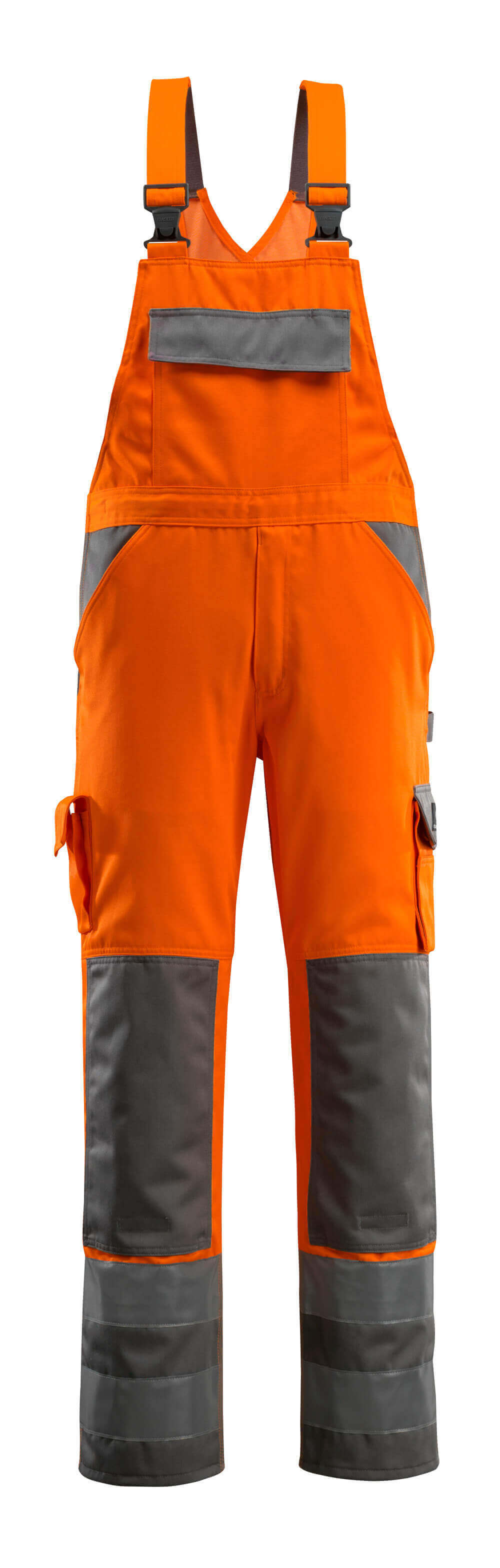 MASCOT® Barras – Peto con bolsillos para rodilleras - naranja de alta vis./antracita
