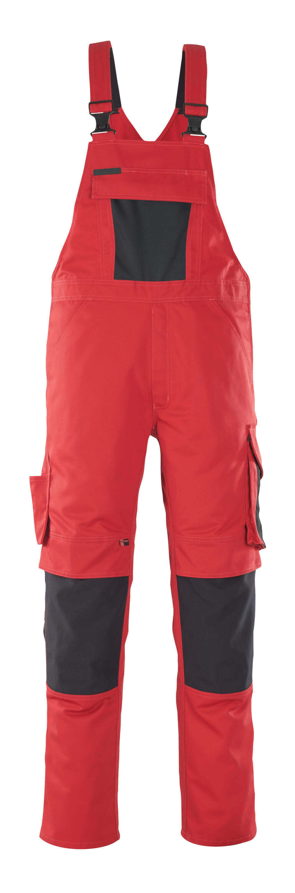 MASCOT® Leipzig – Peto con bolsillos para rodilleras - rojo/negro