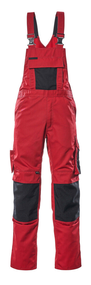 MASCOT® Augsburg – Peto con bolsillos para rodilleras - rojo/negro