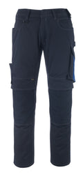 MASCOT® Erlangen – Pantalones con bolsillos para rodilleras - azul marino oscuro/azul real