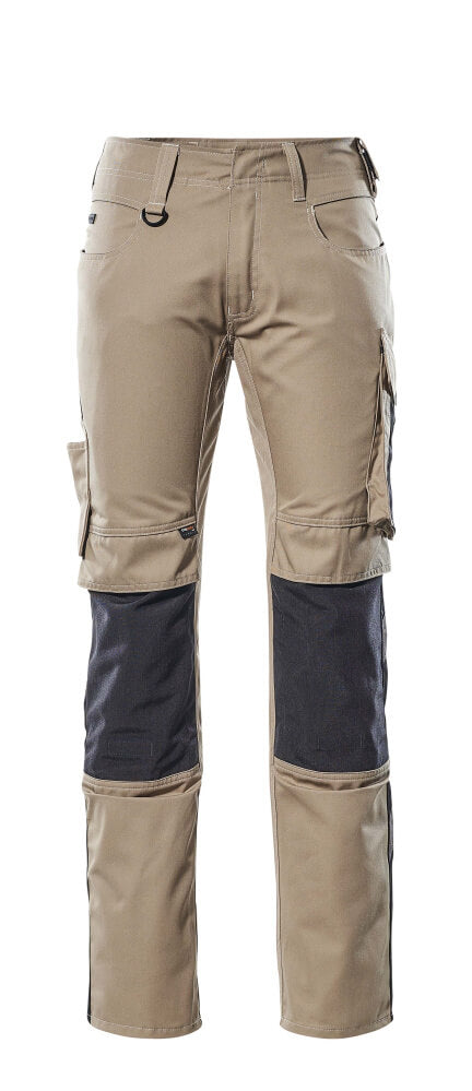 MASCOT® Mannheim – Pantalones con bolsillos para rodilleras - caqui claro/negro