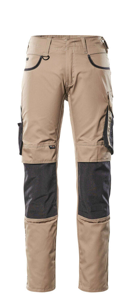 MASCOT® Lemberg – Pantalones con bolsillos para rodilleras - caqui claro/negro