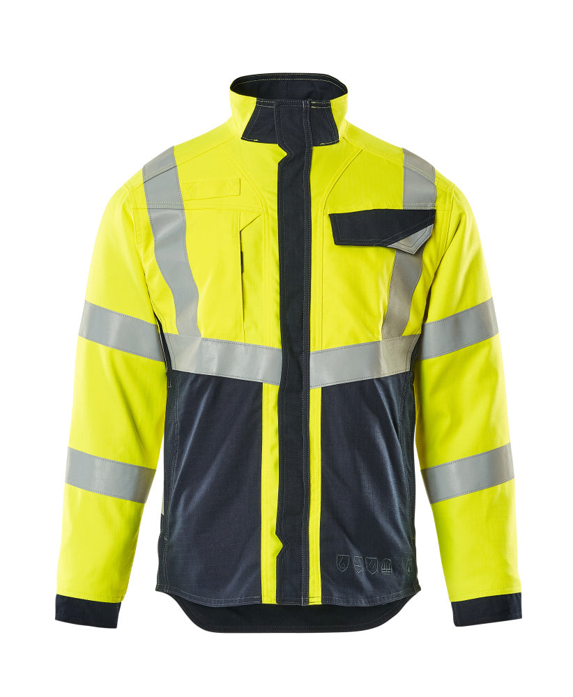 MASCOT® Biel – Chaqueta - amarillo de alta vis./azul marino oscuro