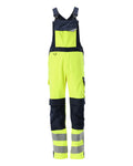MASCOT® Davos – Peto con bolsillos para rodilleras - amarillo de alta vis./azul marino oscuro