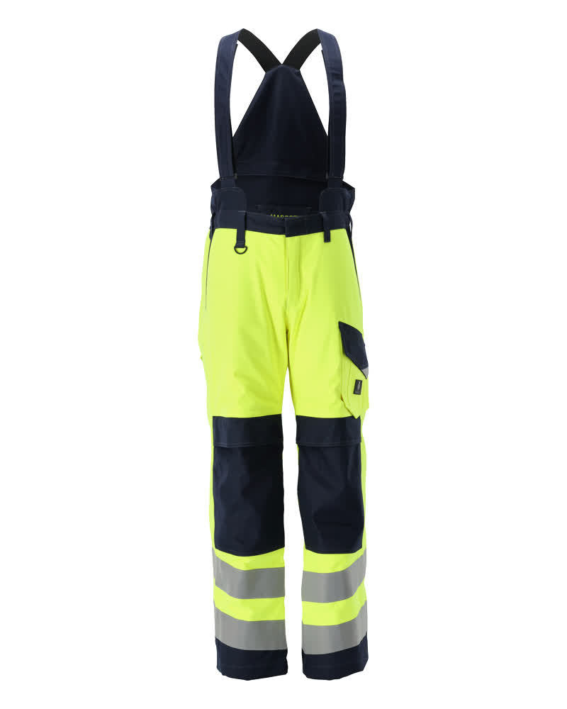 MASCOT® Renens – Pantalones de invierno - amarillo de alta vis./azul marino oscuro