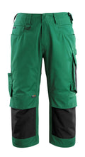 MASCOT® Altona – Pantalones con longitud de ¾ con bolsillos para rodilleras - verde/negro