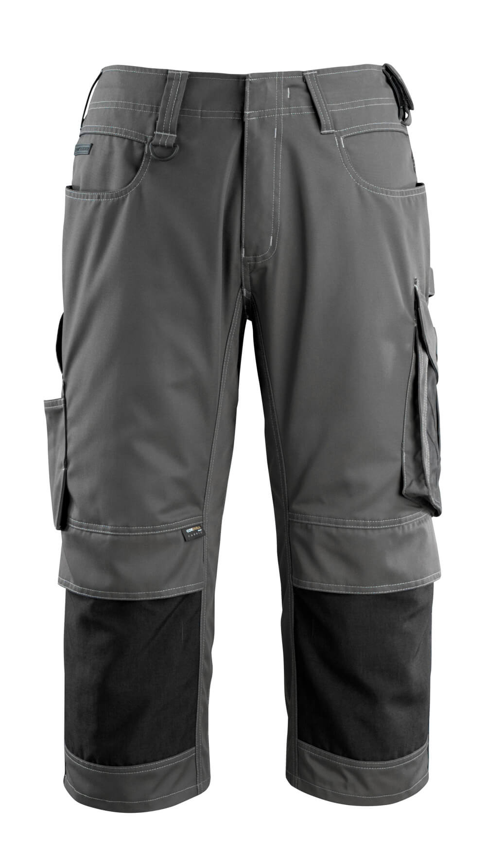 MASCOT® Altona – Pantalones con longitud de ¾ con bolsillos para rodilleras - antracita oscuro/negro