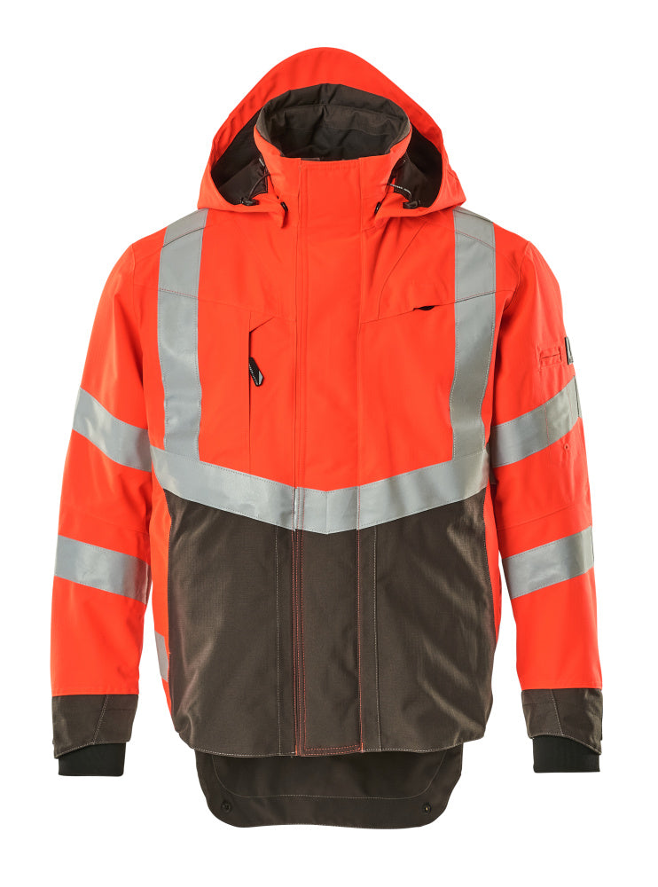 MASCOT® Harlow – Chaqueta con forro exterior - rojo de alta vis./antracita oscuro