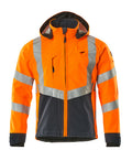 MASCOT® Blackpool – Chaqueta Softshell - naranja de alta vis./azul marino oscuro