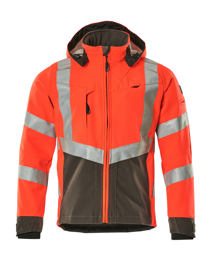 MASCOT® Blackpool – Chaqueta Softshell - rojo de alta vis./antracita oscuro
