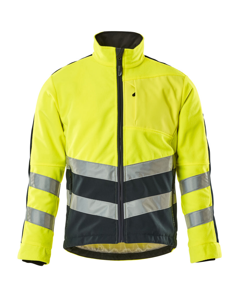 MASCOT® Sheffield – Chaqueta polar - amarillo de alta vis./azul marino oscuro