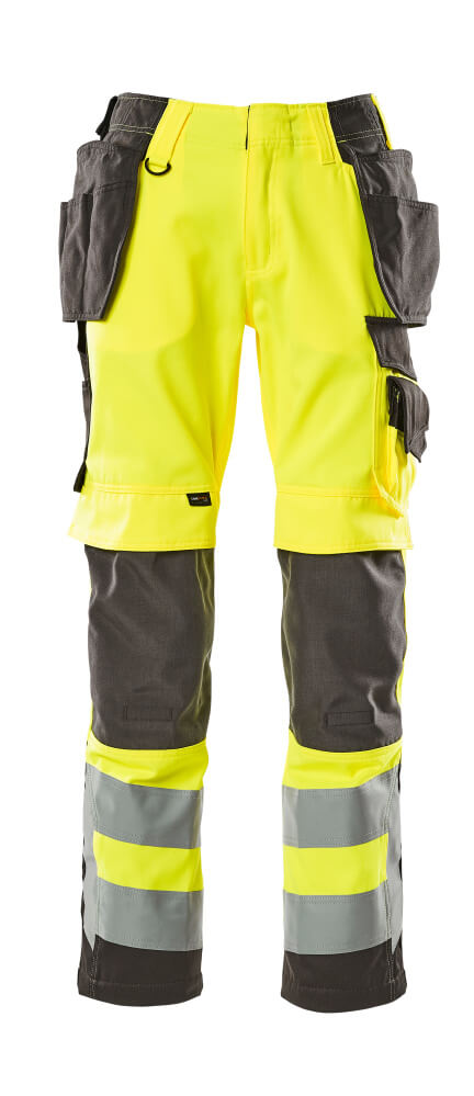 MASCOT® Wigan – Pantalones con bolsillos colgantes - amarillo de alta vis./antracita oscuro