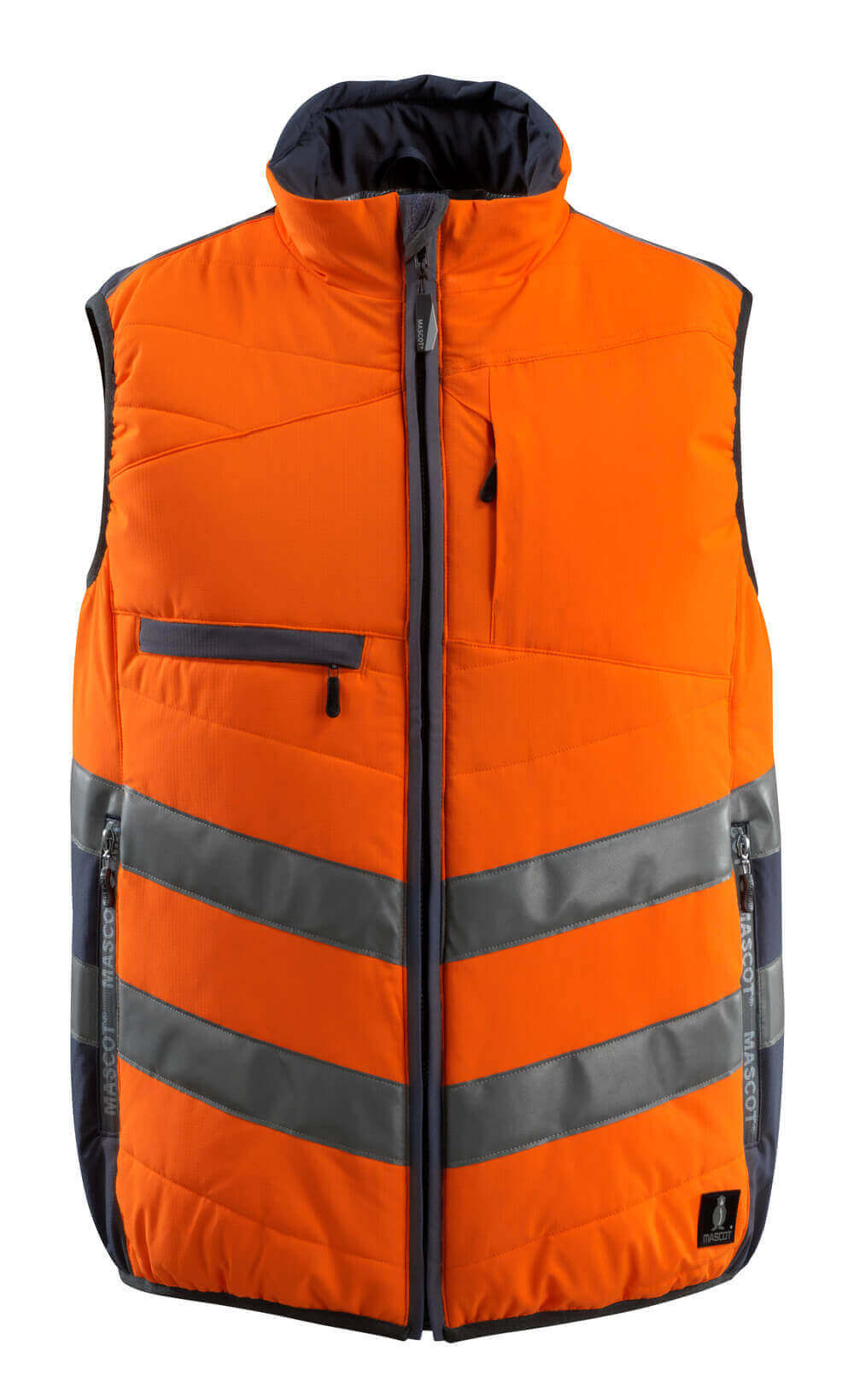 MASCOT® Grimsby – Chaleco de invierno - naranja de alta vis./azul marino oscuro