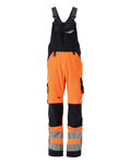 MASCOT® Newcastle – Peto con bolsillos para rodilleras - naranja de alta vis./azul marino oscuro
