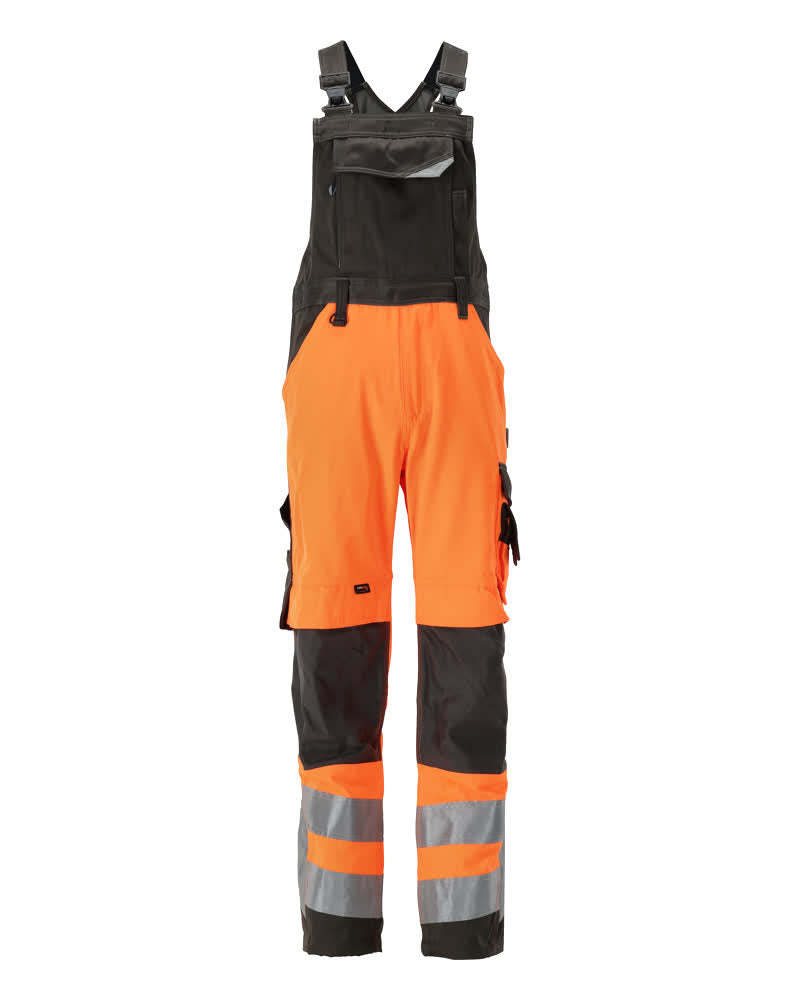 MASCOT® Newcastle – Peto con bolsillos para rodilleras - naranja de alta vis./antracita oscuro