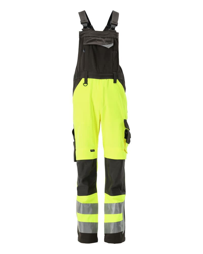MASCOT® Newcastle – Peto con bolsillos para rodilleras - amarillo de alta vis./antracita oscuro