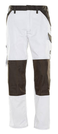 MASCOT® Temora – Pantalones con bolsillos para rodilleras - blanco/antracita oscuro