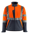 MASCOT® Kiama – Chaqueta Softshell - naranja de alta vis./azul marino oscuro
