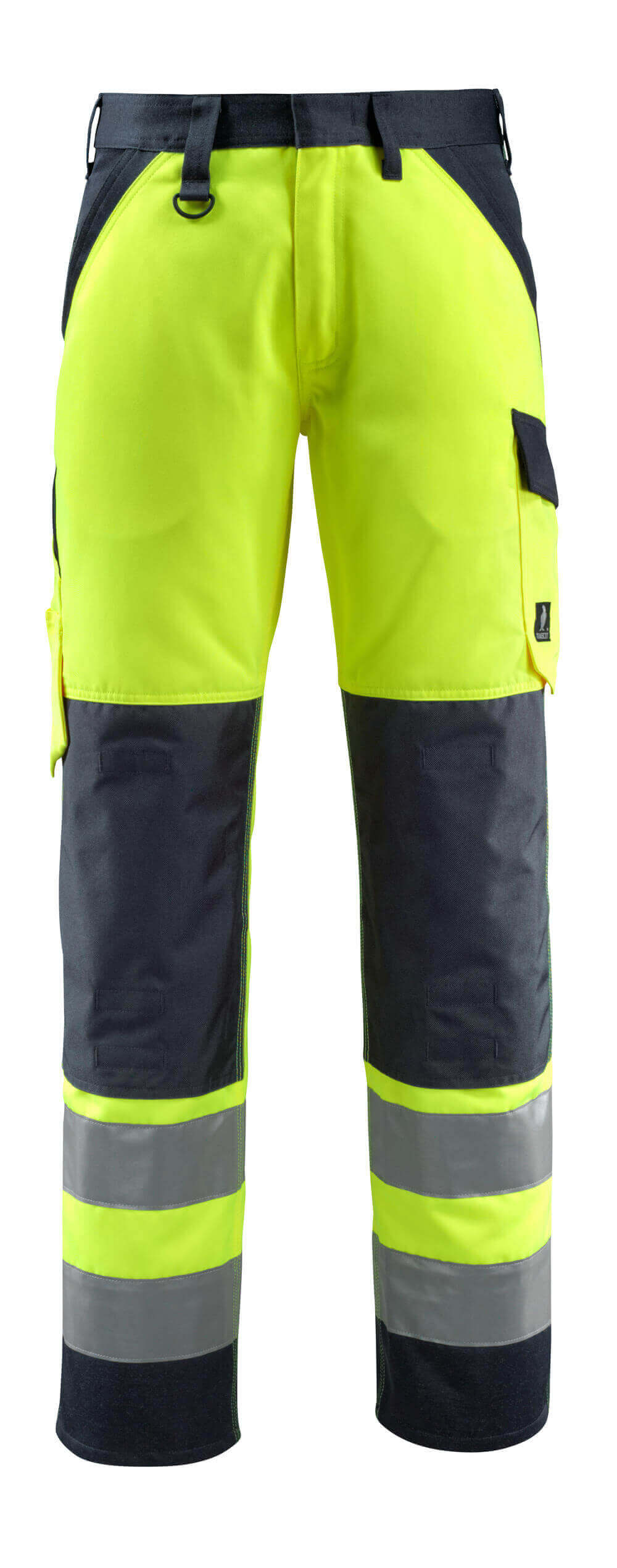 MASCOT® Maitland – Pantalones con bolsillos para rodilleras - amarillo de alta vis./azul marino oscuro