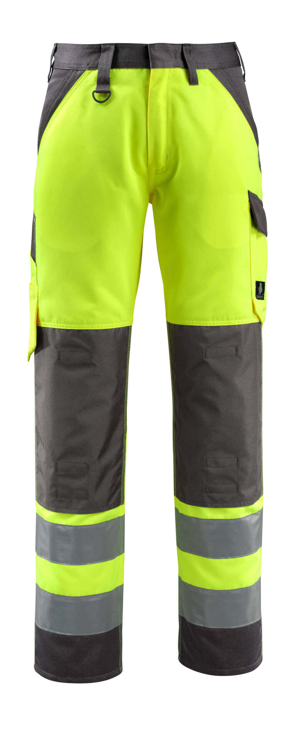 MASCOT® Maitland – Pantalones con bolsillos para rodilleras - amarillo de alta vis./antracita oscuro