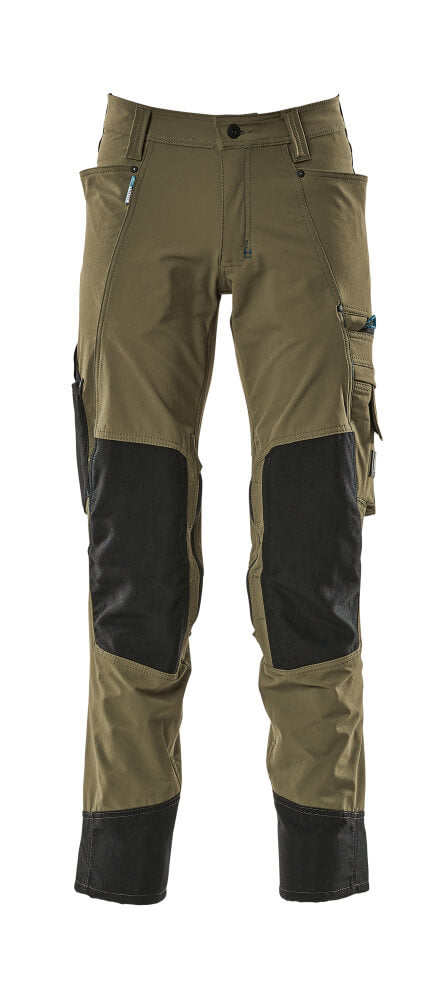 MASCOT® ADVANCED 17179-311 – Pantalones con bolsillos para rodilleras - verde musgo