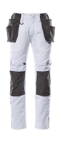 MASCOT® Kassel – Pantalones con bolsillos colgantes - blanco/antracita oscuro
