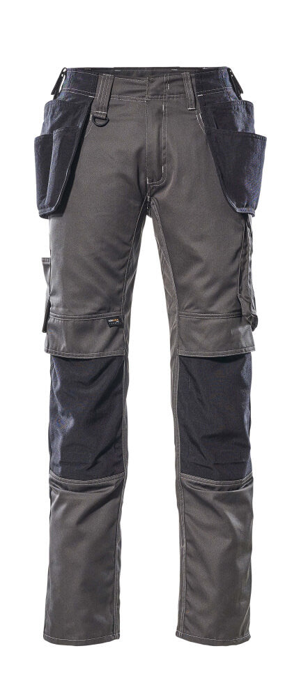 MASCOT® Kassel – Pantalones con bolsillos colgantes - antracita oscuro/negro