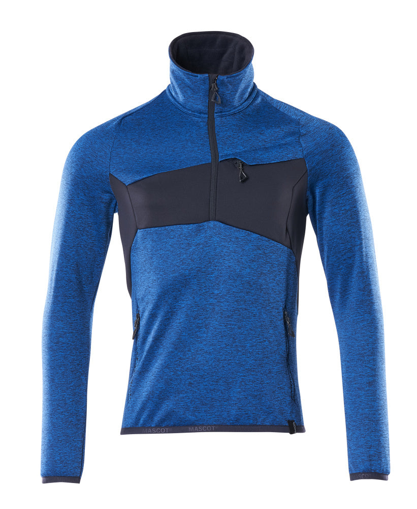 MASCOT® ACCELERATE 18003-316 – Jersey polar con media cremallera - azul celeste/azul marino oscuro