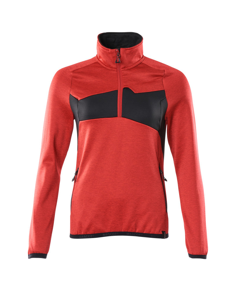 MASCOT® ACCELERATE 18053-316 – Jersey polar con media cremallera - rojo tráfico/negro