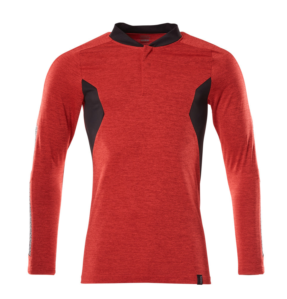 MASCOT® ACCELERATE 18081-810 – Polo, manga larga - rojo tráfico-moteado/negro