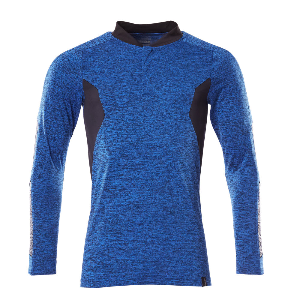 MASCOT® ACCELERATE 18081-810 – Polo, manga larga - azul celeste-moteado/azul marino oscuro