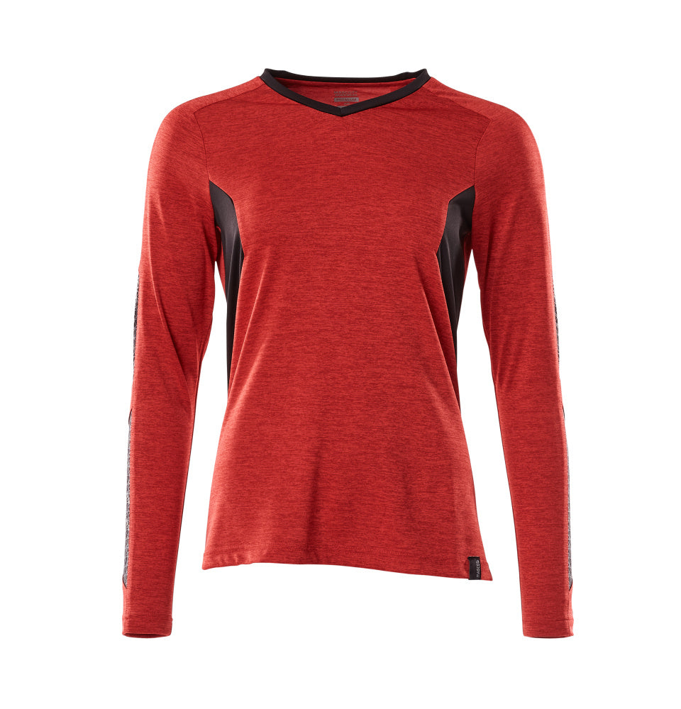 MASCOT® ACCELERATE 18091-810 – Camiseta, manga larga - rojo tráfico-moteado/negro