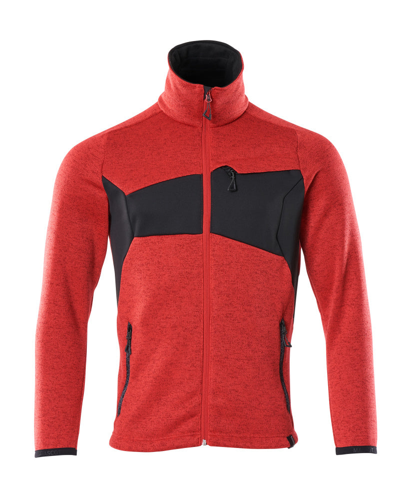 MASCOT® ACCELERATE 18105-951 – Jersey de punto con cremallera - rojo tráfico/negro