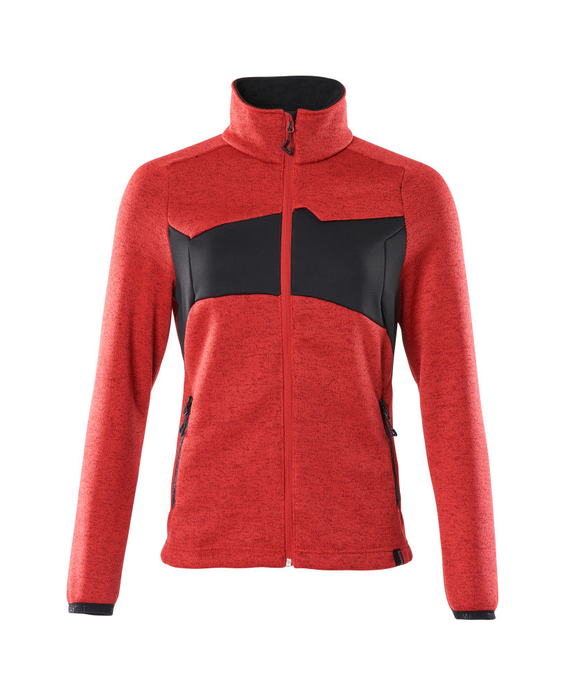 MASCOT® ACCELERATE 18155-951 – Jersey de punto con cremallera - rojo tráfico/negro