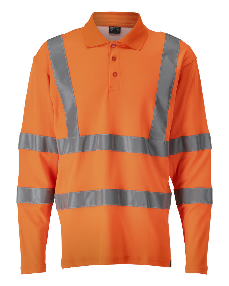 MASCOT® SAFE CLASSIC 18283-995 – Polo, manga larga - naranja de alta vis.