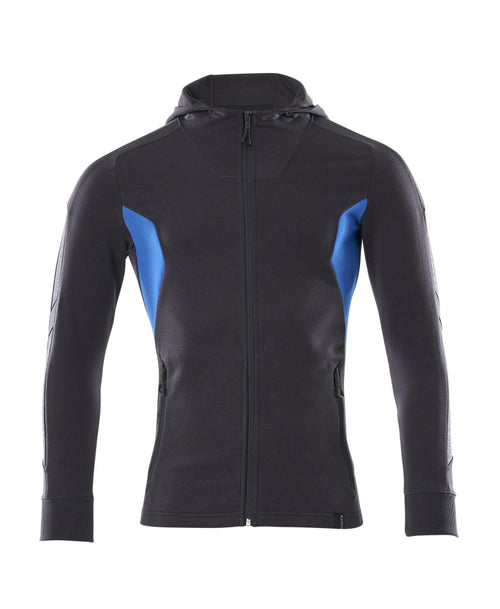 MASCOT® ACCELERATE 18584-962 – Sudadera con capucha con cremallera - azul marino oscuro/azul celeste