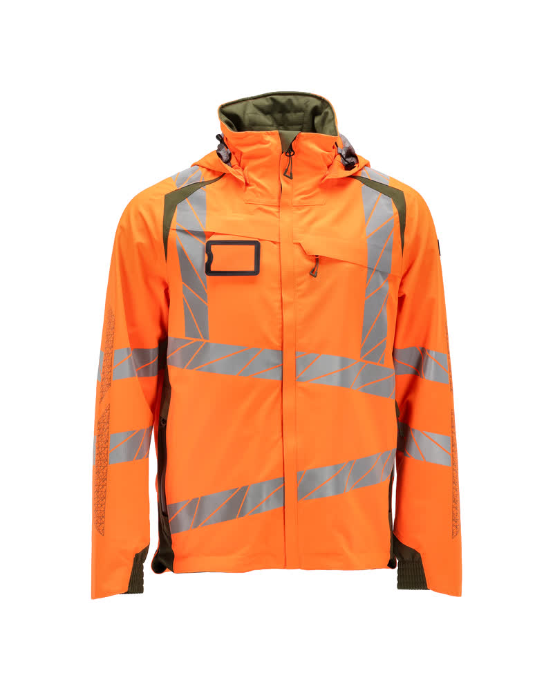 MASCOT® ACCELERATE SAFE 19001-449 – Chaqueta con forro exterior - naranja de alta vis./verde musgo