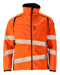 MASCOT® ACCELERATE SAFE 19002-143 – Chaqueta Softshell - naranja de alta vis./azul marino oscuro
