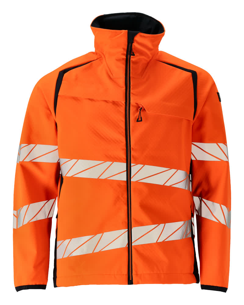 MASCOT® ACCELERATE SAFE 19002-143 – Chaqueta Softshell - naranja de alta vis./azul marino oscuro