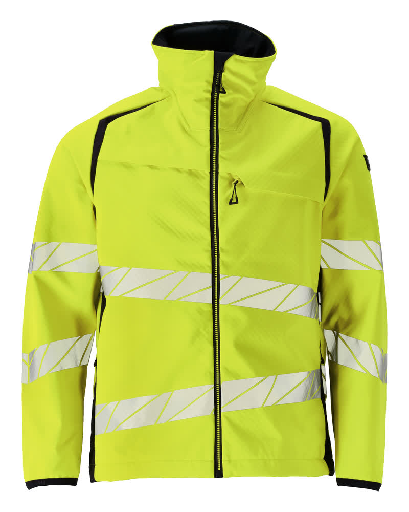 MASCOT® ACCELERATE SAFE 19002-143 – Chaqueta Softshell - amarillo de alta vis./azul marino oscuro