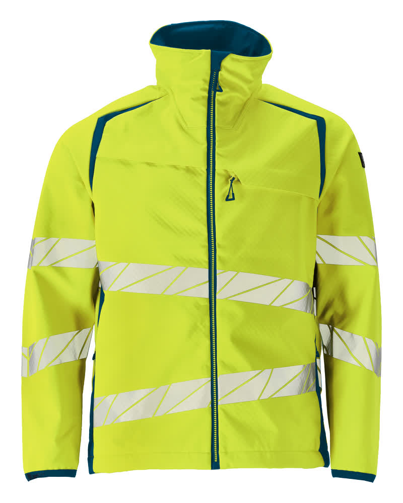 MASCOT® ACCELERATE SAFE 19002-143 – Chaqueta Softshell - amarillo de alta vis./petróleo oscuro