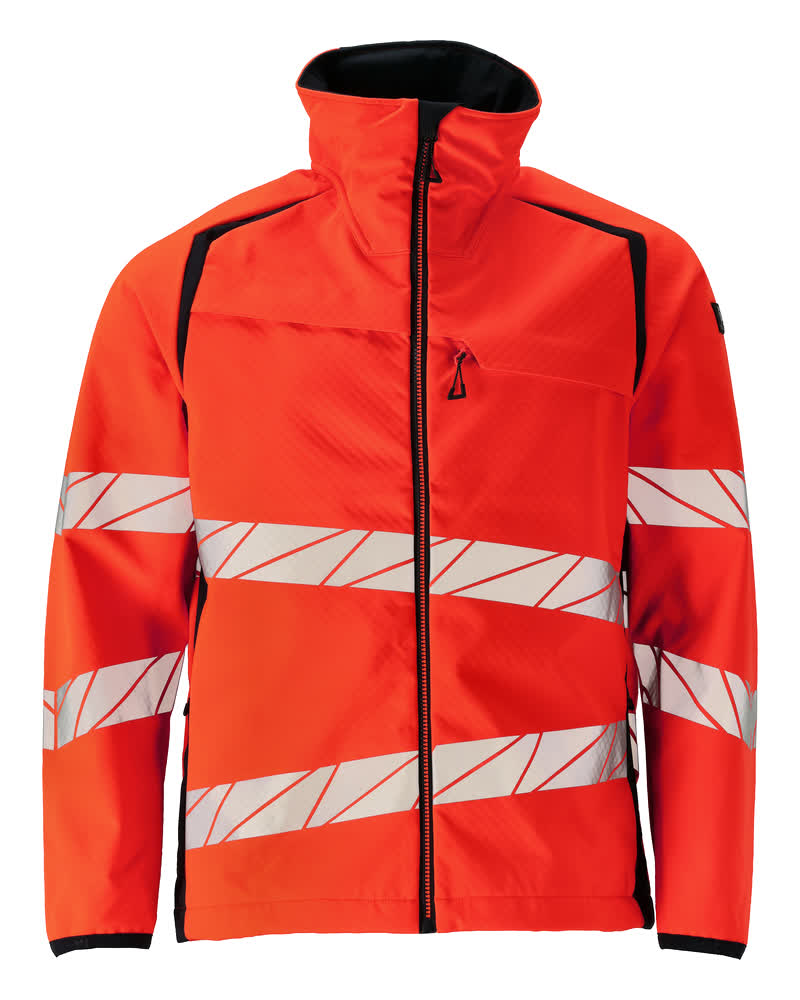 MASCOT® ACCELERATE SAFE 19002-143 – Chaqueta Softshell - rojo de alta vis./azul marino oscuro