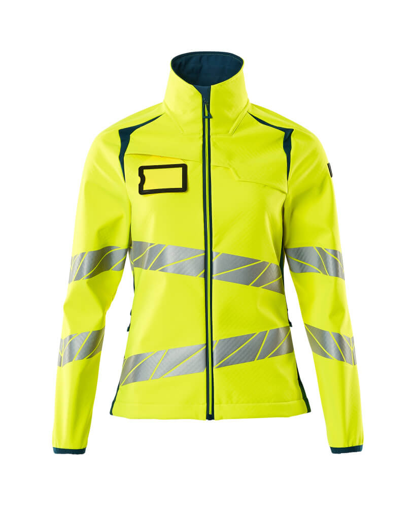 MASCOT® ACCELERATE SAFE 19012-143 – Chaqueta Softshell - amarillo de alta vis./petróleo oscuro