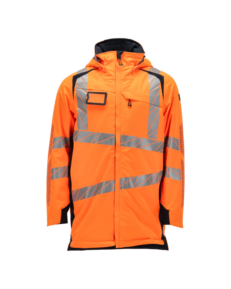 MASCOT® ACCELERATE SAFE 19030-449 – Chaqueta parka - naranja de alta vis./azul marino oscuro