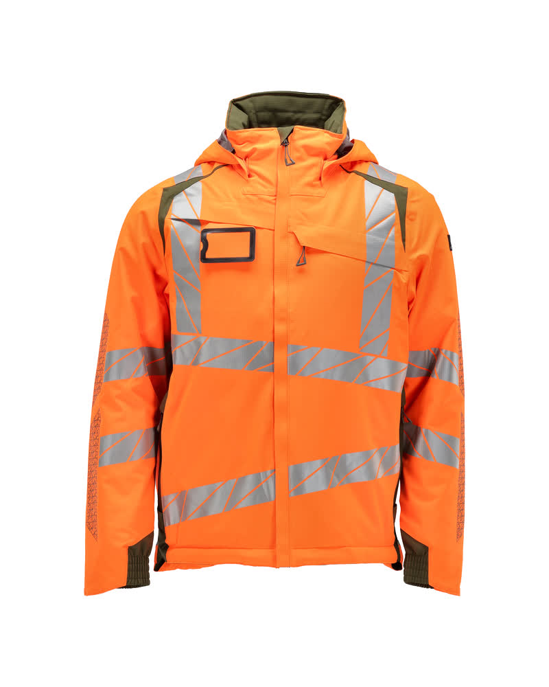 MASCOT® ACCELERATE SAFE 19035-449 – Chaqueta de invierno - naranja de alta vis./verde musgo