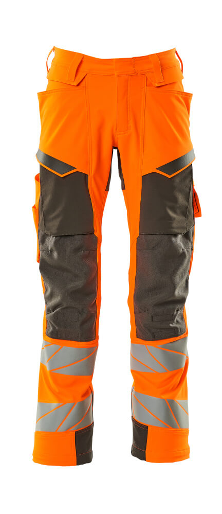 MASCOT® ACCELERATE SAFE 19079-511 – Pantalones con bolsillos para rodilleras - naranja de alta vis./antracita oscuro
