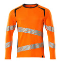 MASCOT® ACCELERATE SAFE 19081-771 – Camiseta, manga larga - naranja de alta vis./azul marino oscuro